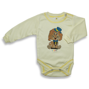 BABY´S WEAR Detské body - LION, žlté veľkosť: 80