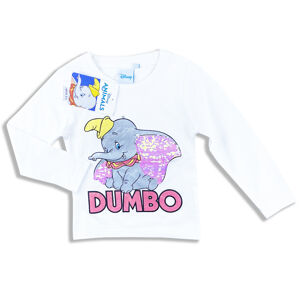 Cactus Clone Dievčenské tričko s flitrami - Dumbo, biele veľkosť: 116