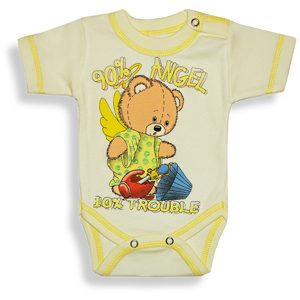 BABY´S WEAR Kojenecké body - krátky rukáv, ANGEL,žlté veľkosť: 92