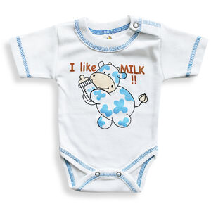 BABY´S WEAR Kojenecké body, krátky rukáv - MILK veľkosť: 80