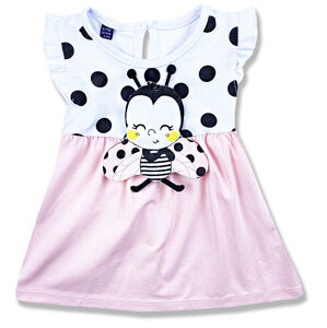 Miniworld Letné šaty pre bábätká - Lienka, ružové veľkosť: 80-86