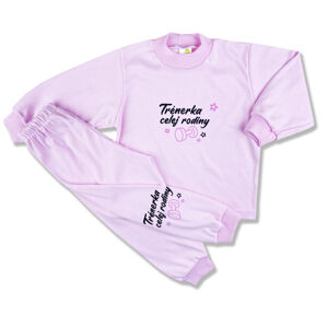 BABY´S WEAR Detské pyžamo - Trénerka celej rodiny, ružové veľkosť: 116 (6rokov)
