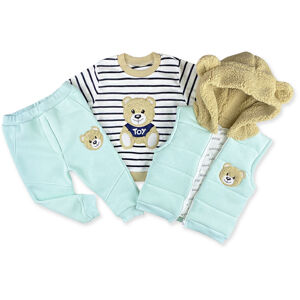 Hippil baby 3dielny detský set - TEDDY, mentolový veľkosť: 80