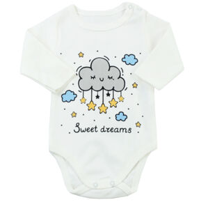 LULLABY Detské body - Sweet dreams, biele veľkosť: 12 mesiac