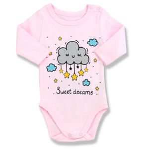 LULLABY Detské body - Sweet dreams, ružové veľkosť: 6 mesiac