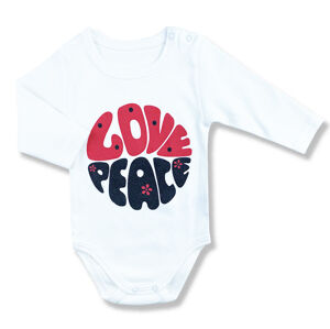 LULLABY Detské body - Love Peace veľkosť: 12 mesiac