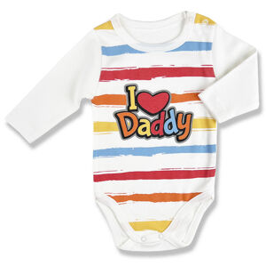 LULLABY Detské body - I love Daddy, farebné veľkosť: 3 mesiac