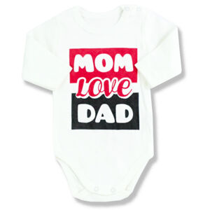 LULLABY Detské body - Love Mom and Dad veľkosť: 6 mesiac