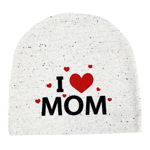 Albimama Detská čiapka - I love Mom, béžový, 0-6m. veľkosť: 0-6m