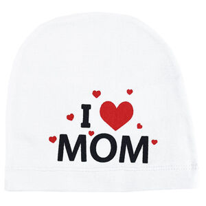 Albimama Detská čiapka - I love Mom, biely, 0-6m. veľkosť: 0-6m