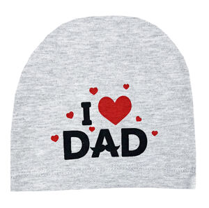 Albimama Detská čiapka - I love Dad, sivý, 0-6m. veľkosť: 0-6m