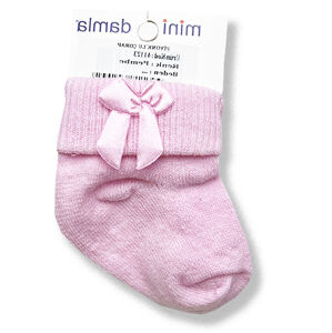 minidamla Dievčenské novorodenecké ponožky- ružové, 1 pár