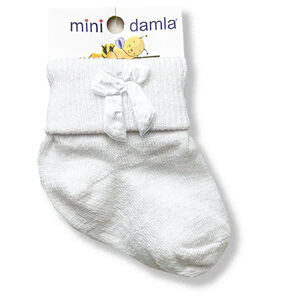 minidamla Dievčenské novorodenecké ponožky- biele, 1 pár