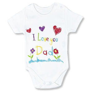 LULLABY Detské body, krátky rukáv - Ľúbim ťa Ocinko veľkosť: 74 (6-9m)