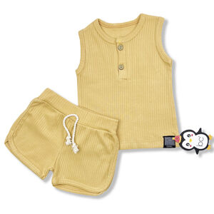 Baby Cool 2dielny letný set s tričkom- Minimal, horčicový veľkosť: 12 mesiac