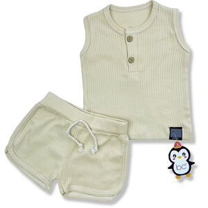 Baby Cool 2dielny letný set s tričkom- Minimal, béžový veľkosť: 86 (12-18m)