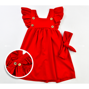 Popshops Dievčenské letné šaty - Gabriela, červené veľkosť: 1-2 rok
