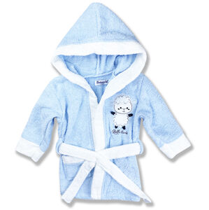 Miniworld (oblečenie s MALOU VADOU)Detský župan s kapucňou- Baranček, modrý veľkosť: 3 rok