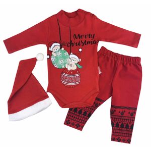 Puan baby (oblečenie s MALOU VADOU)3dielny set- Vianoce, macík veľkosť: 80