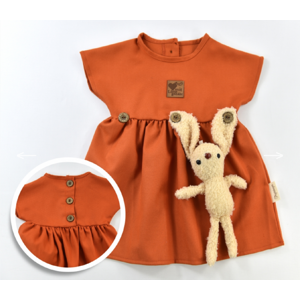 Popshops Dievčenské letné šaty - Zajačik, oranžový veľkosť: 86 (12-18m)