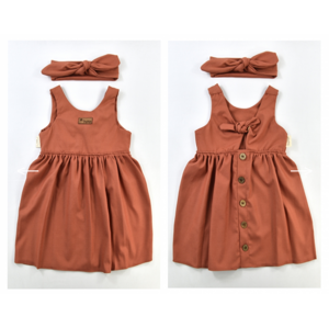 Popshops Dievčenské letné šaty - Regina, tehlové veľkosť: 1-2 rok