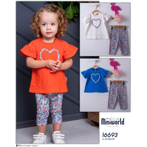 Miniworld 2dielny letný set pre bábätká - Valentine, oranžový veľkosť: 74-80
