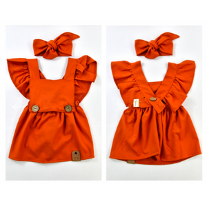Popshops Dievčenské letné šaty - Lena, tehlové veľkosť: 9-12m