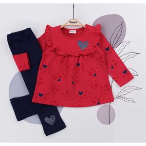 Miniworld 2dielny dievčenský set na chladnejšie dni- Srdiečka veľkosť: 9-12m