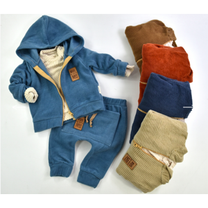 Popshops 3dielny teplý set- Mini Boss, oceľvo-modrý veľkosť: 9-12m