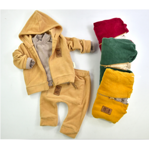 Popshops 3dielny teplý set- Mini Boss, hnedý veľkosť: 9-12m