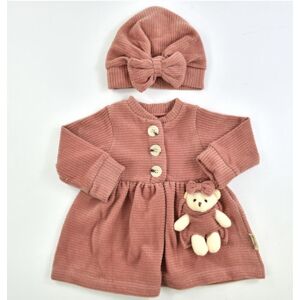 Popshops Dievčenský šaty na chladnejšie dni- Eva, staroružové veľkosť: 9 -12m