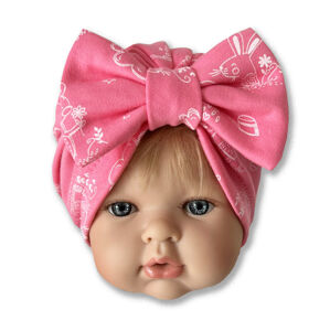 KAYRA baby Detská turbánová čiapka- Kayra, ružová veľkosť: 0-6m