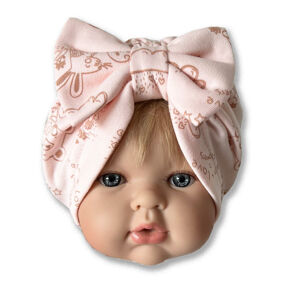 KAYRA baby Detská turbánová čiapka- Kayra, púdrová veľkosť: 0-6m