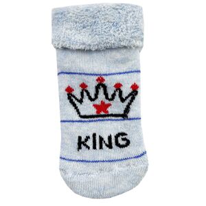 minidamla Novorodenecké ponožky- King, bledomodré