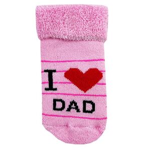 minidamla Novorodenecké ponožky- Dad, ružové