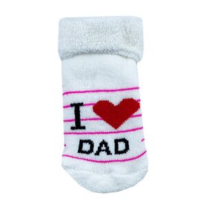 minidamla Novorodenecké ponožky- Dad, biele