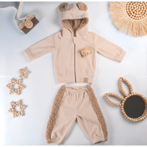 Baby Cool 2dielny teplý set- Macko cool, béžový veľkosť: 62 (2-4m)