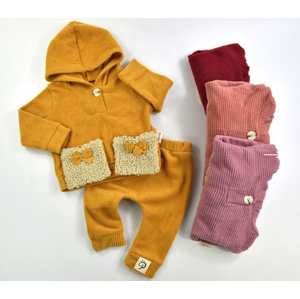 Popshops Dievčenský 2dielny komplet s vreckami- Katarina, bordový veľkosť: 80 (9-12m)