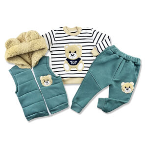 Hippil baby 3dielny detský set - TEDDY, olejovozelený veľkosť: 104 (4roky)