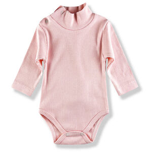 Mini Okyanus Detské body s rolákom- Classic rebrované, púdrové veľkosť: 92 (18-24m)