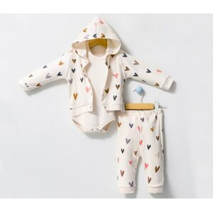 Esya Baby 3dielny set pre deti a bábätká- Srdiečka veľkosť: 56 (0-2m)