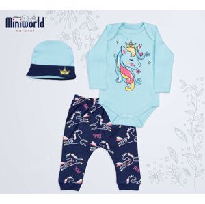Miniworld 3dielny kojenecký set- Unicorn, tyrkysová veľkosť: 68-74