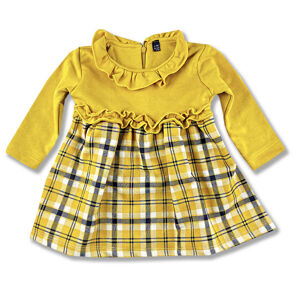 Miniworld Dievčenské šaty- Elegant, horčicové veľkosť: 92 (18-24m)