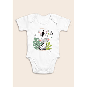 Milinko Detské body na krátky rukáv- Zebra v divočine veľkosť: 86 (12-18m)