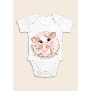 Milinko Detské body na dlhý rukáv- Cow family veľkosť: 74 (6-9m)