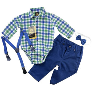EF Kids 4dielny set pre bábätká-Móda, kockované veľkosť: 86 (12-18m)