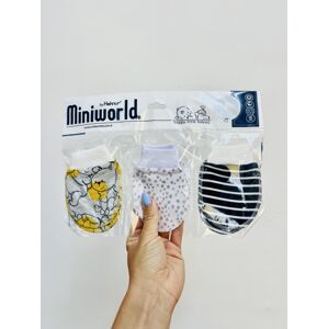 Miniworld Rukavičky pre bábätká- trojbalenie, mix farieb