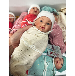 Nines D'Onil Realistická španielska bábika- Baby, biela 26cm
