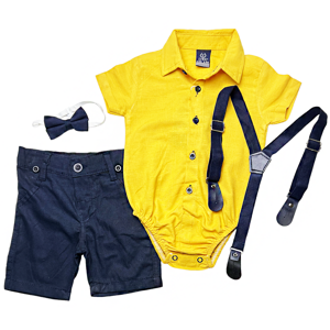 EF Kids Letný elegantný 4dielny set pre bábätká- Móda(Ž) veľkosť: 68 (4-6m)