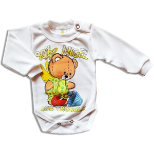 BABY´S WEAR Detské body – ANGEL, biele veľkosť: 86 (12-18m)